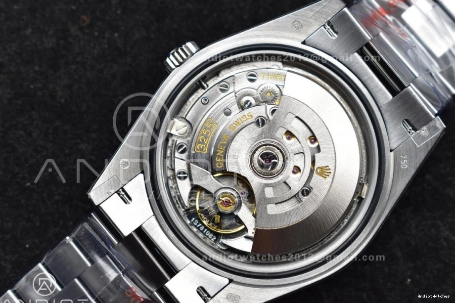 On President Steel Trendsetting Bracelet 40 A3255 GMF 703 V Dial Weighted Markers Tungsten Roman DayDate 904L Blue 0826